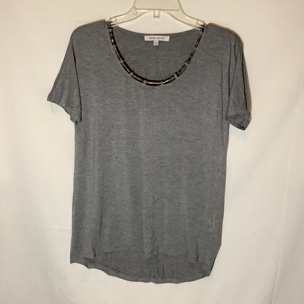 Rose + Olive lightweight embellished top S